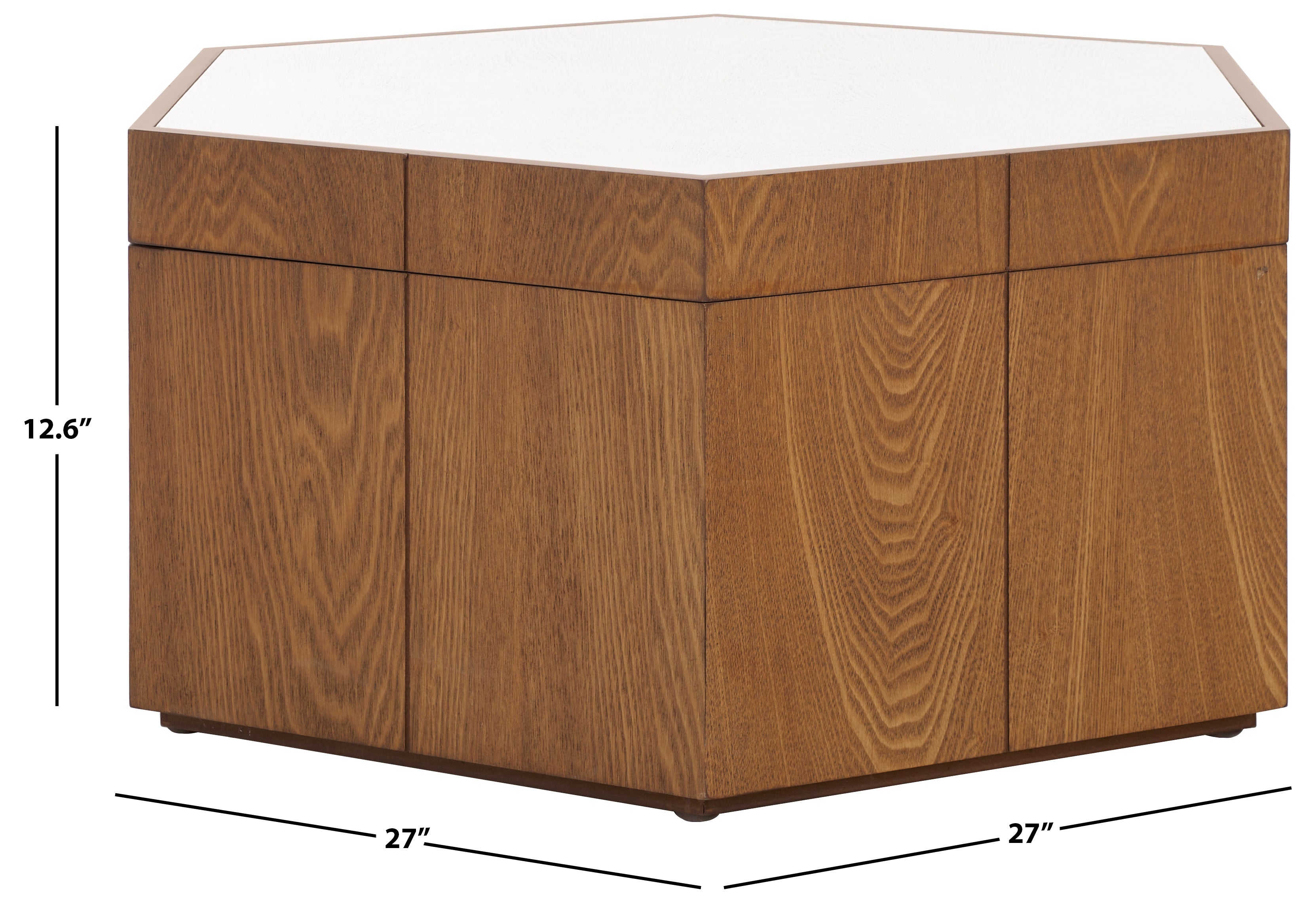 RAFAELA HEXAGON TRAY TOP COFFEE TABLE WITH STORAGE