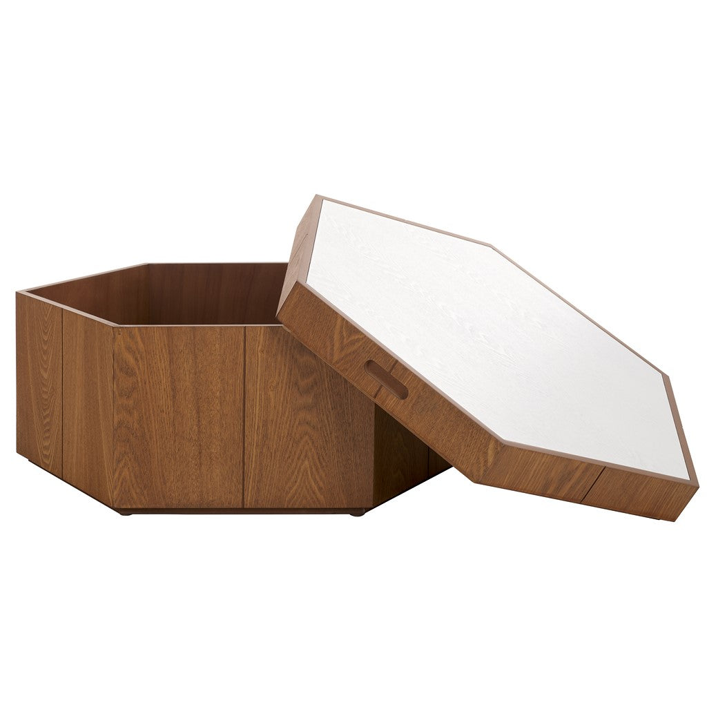 RAFAELA HEXAGON TRAY TOP COFFEE TABLE WITH STORAGE