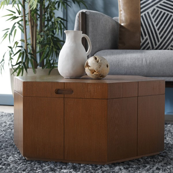 RAFAELA HEXAGON TRAY TOP COFFEE TABLE WITH STORAGE