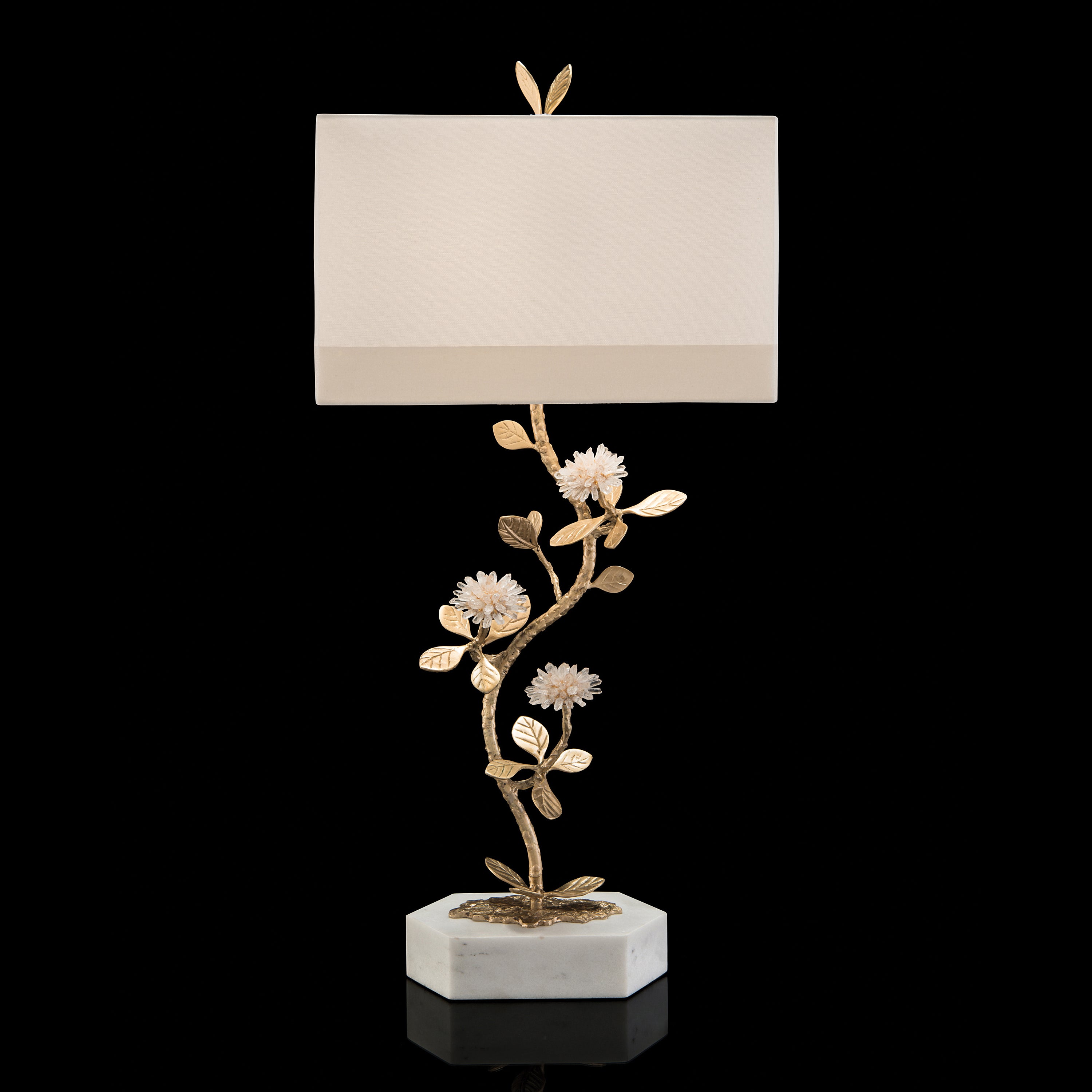 Stone, Quartz Flower Table Lamp