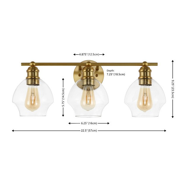 MYLSA, 3 LICHT, 22,5 ZOLL, EISEN-/GLASWAND-SCONCE