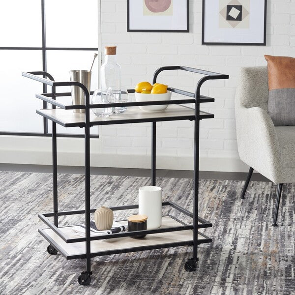 LAMERIS 2 TIER BAR CART WITH HANDLES