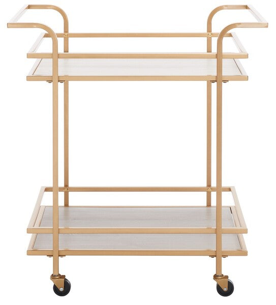 LAMERIS 2 TIER BAR CART WITH HANDLES