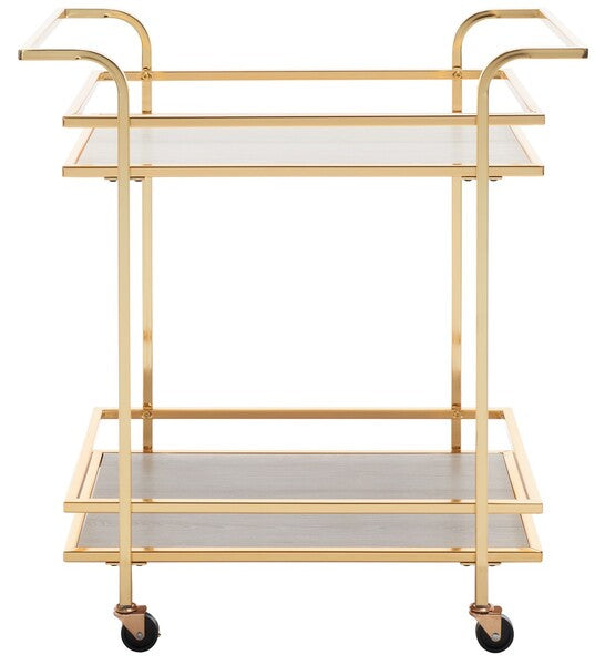 LAMERIS 2 TIER BAR CART WITH HANDLES