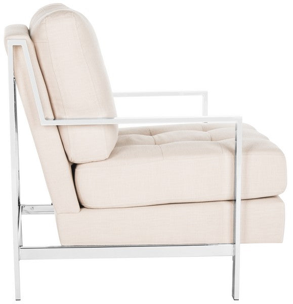 WALDEN MODERN TUFTED CHROME ACCENT CHAIR