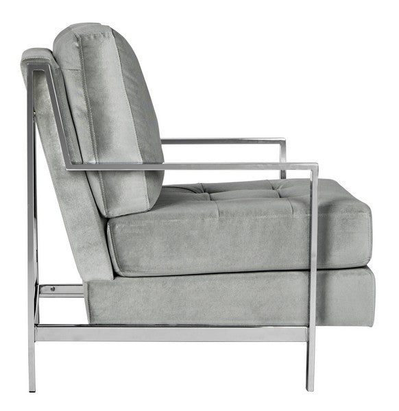 WALDEN MODERN TUFTED CHROME ACCENT CHAIR