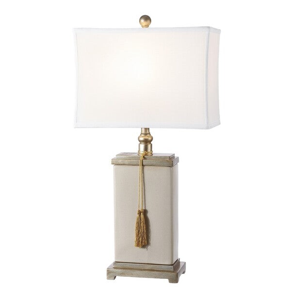 AMILIANA CREAM GLAZED 32 INCH H TASSEL LAMP