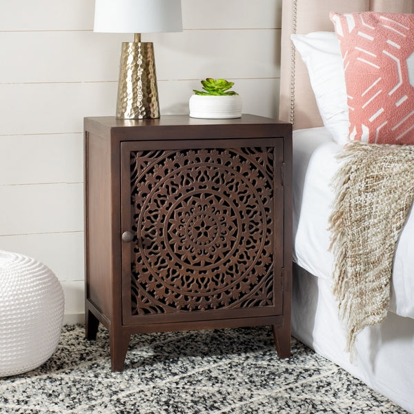 THEA 1 DOOR CARVED NIGHTSTAND