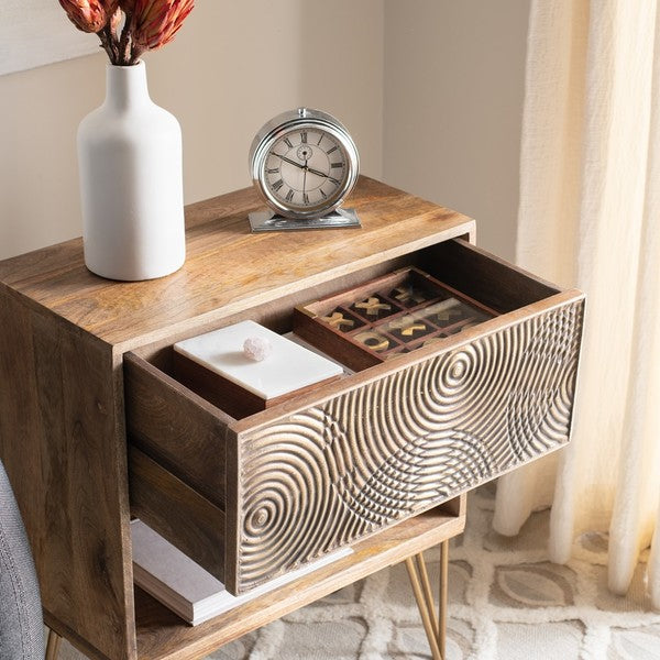 SOLENE 1 DRAWER TEXTURED NIGHTSTAND