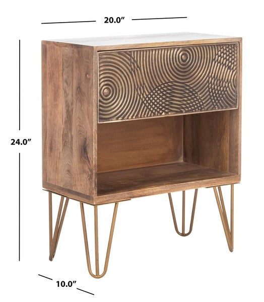 SOLENE 1 DRAWER TEXTURED NIGHTSTAND